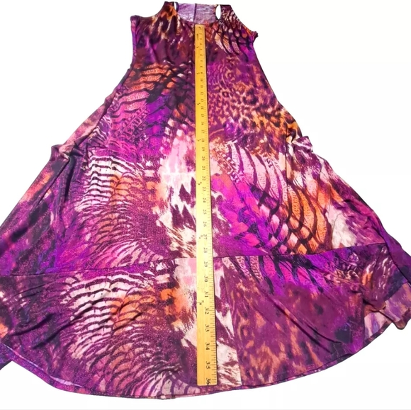 Dress Long Maxi Casual Women's size L Art print by Rekless Hearts MADE IN USA - Picture 7 of 8